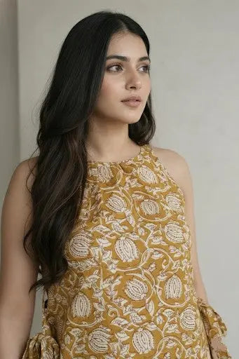 Shreya Halter Neck Short Kurti – Kalyanja
